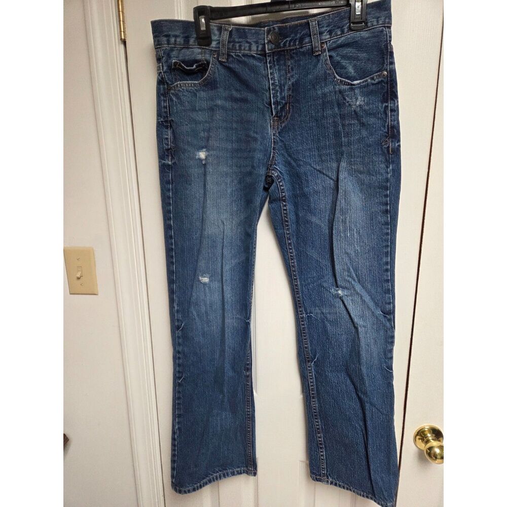 Aeropostale Men's 31x30 Benton Boot Distressed Blue Jeans